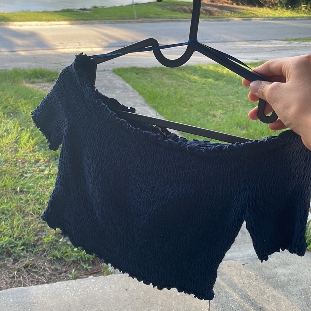 Ambiance top- navy blue crop top